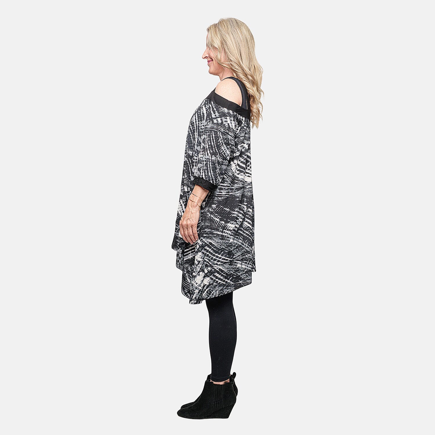 Neelam Fashions Cold Shoulder Black Tunic - 2X