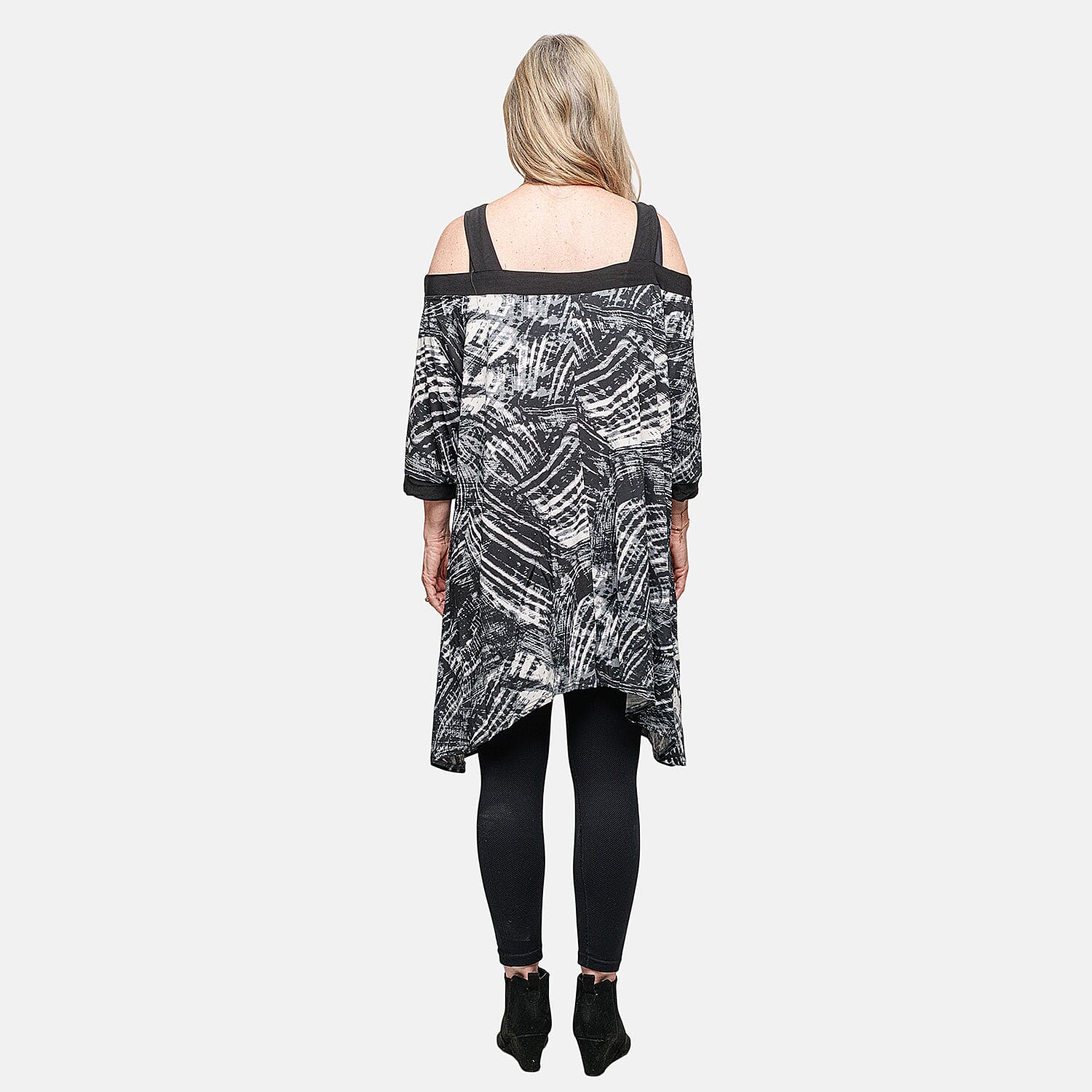 Neelam Fashions Cold Shoulder Black Tunic - 3X