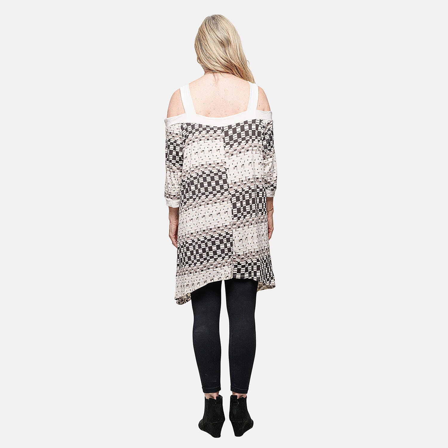 Neelam Fashions Cold Shoulder White Tunic - 1X