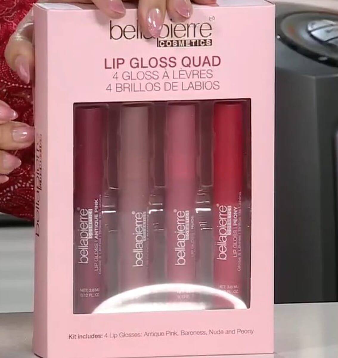 Bellapierre Lip Gloss Quad Kit- Antique Pink, Baroness, Nude, & Peony image number 1