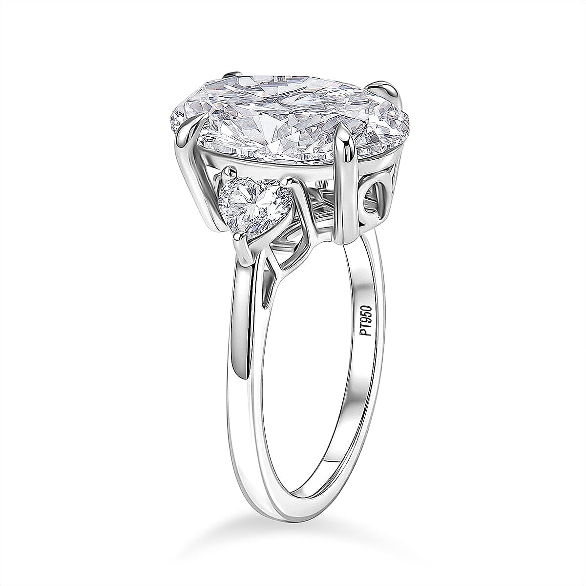 IGI Certified Luxuriant Lab Grown Diamond G-H VS 5.50 ctw Trinity Ring in 950 Platinum (Size  11.0) 6 Grams image number 3