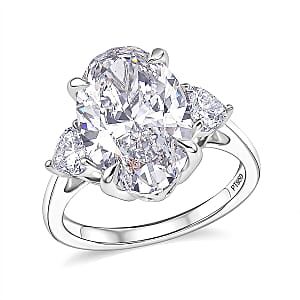 IGI Certified Luxuriant Lab Grown Diamond G-H VS 5.50 ctw Trinity Ring in 950 Platinum (Size  5.5)  6 Grams