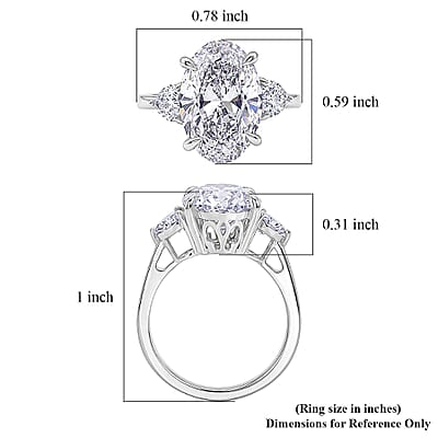 IGI Certified Luxuriant Lab Grown Diamond G-H VS 5.50 ctw Trinity Ring in 950 Platinum (Size  8.5)  6 Grams