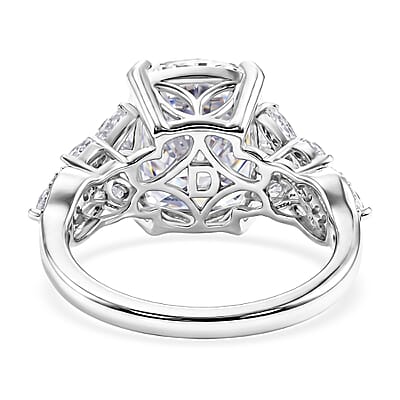 D'Joy Brilliant Cut Moissanite 6.50 ctw Eternal Radiance Ring in Rhodium Over Sterling Silver (Size 6.0)