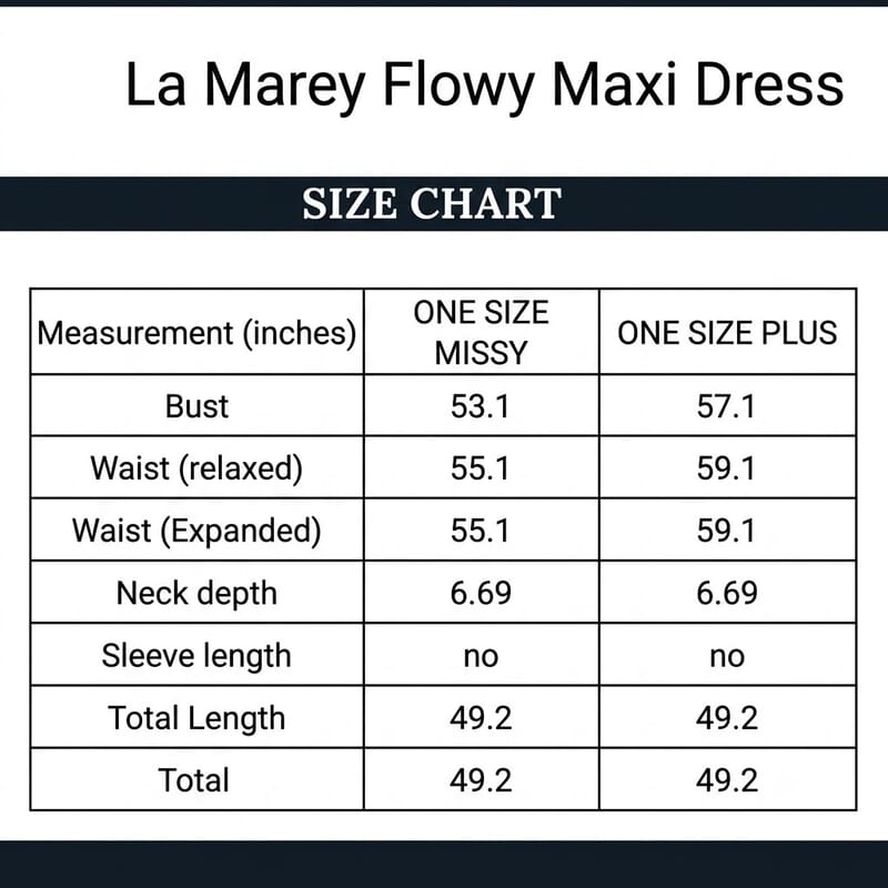 La Marey Black Flowy Maxi Dress - One Size Missy