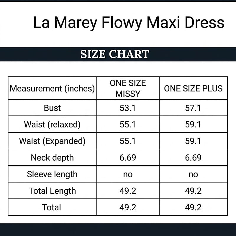La Marey Black Flowy Maxi Dress - One Size Missy