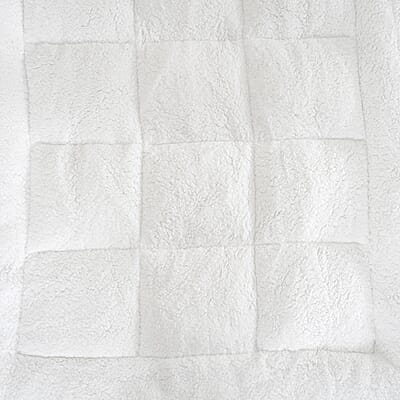 Livmore White Microfiber Sherpa Mattress Topper with Piping