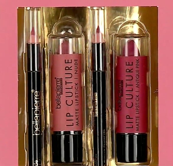 Bellapierre Lip Culture Lipstick & Liner Quad Kit- Antique Pink & Nude