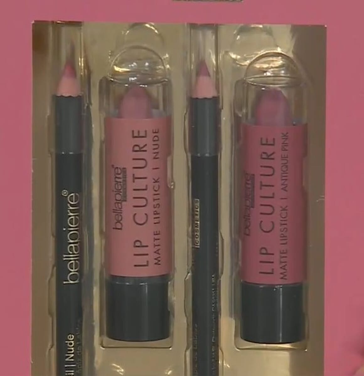 Bellapierre Lip Culture Lipstick & Liner Quad Kit- Antique Pink & Nude image number 1