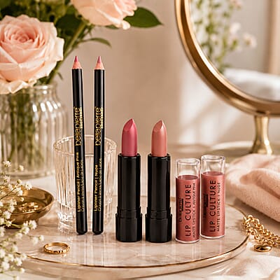 Bellapierre Lip Culture Lipstick & Liner Quad Kit- Antique Pink & Nude