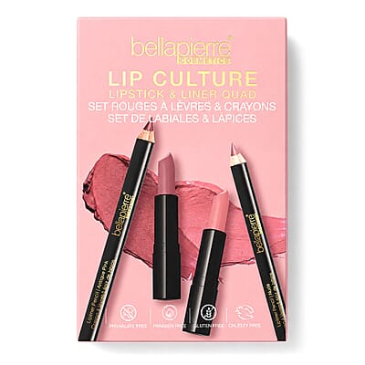 Bellapierre Lip Culture Lipstick & Liner Quad Kit- Antique Pink & Nude