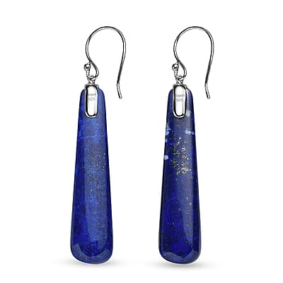 Sajen Silver Lapis Lazuli 28.35 ctw Earrings in Rhodium Over Sterling Silver