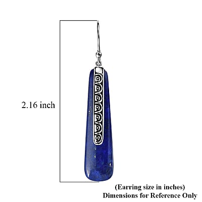 Sajen Silver Lapis Lazuli 28.35 ctw Earrings in Rhodium Over Sterling Silver