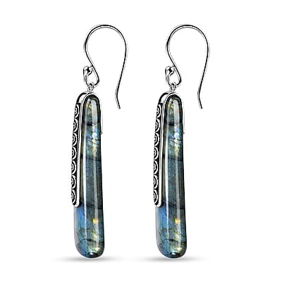 Sajen Silver Malagasy Labradorite 28.35 ctw Earrings in Rhodium Over Sterling Silver