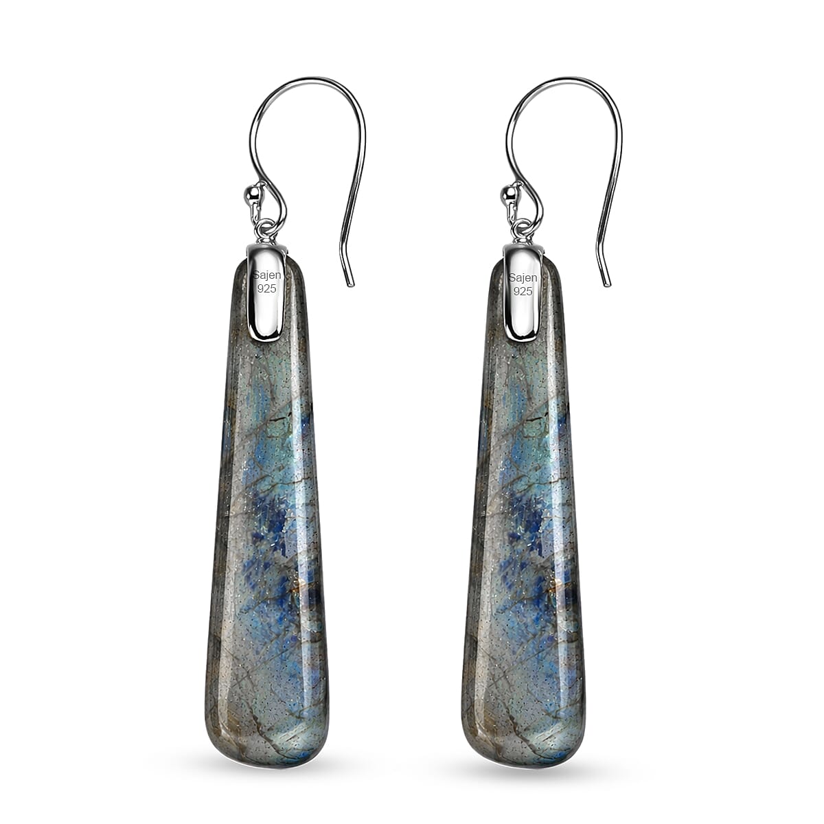 Sajen Silver Malagasy Labradorite 28.35 ctw Earrings in Rhodium Over Sterling Silver