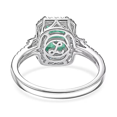 Certified and Appraised Luxoro AAA Monte Belo Indicolite and Diamond I2 2.26 ctw Ring in 10K White Gold (Size 6.0)