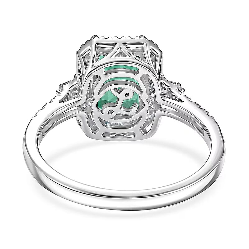 Certified & Appraised Luxoro 10K White Gold AAA Monte Belo Indicolite, Diamond (I2) (0.40 cts) Ring (Size 6.5) 2.26 ctw