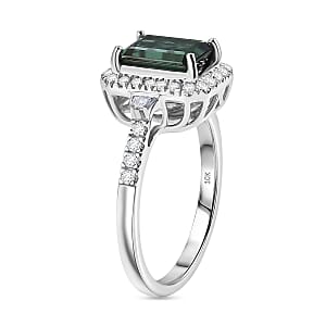 Certified & Appraised Luxoro AAA Monte Belo Indicolite and Diamond I2 2.26 ctw Ring in 10K White Gold (Size 9.0)