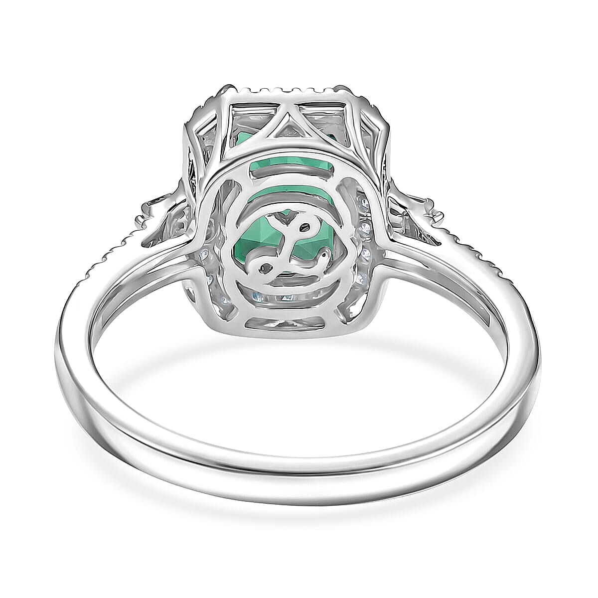 Certified & Appraised Luxoro 10K White Gold AAA Monte Belo Indicolite, Diamond (I2) (0.40 cts) Ring (Size 9.5) 2.26 ctw image number 4