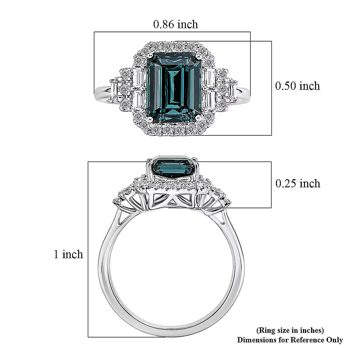Certified & Appraised Rhapsody AAAA Monte Belo Indicolite and Diamond E-F VS 3.00 ctw Ring in 950 Platinum 5.51 Grams image number 5