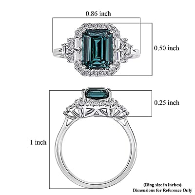 Certified & Appraised Rhapsody AAAA Monte Belo Indicolite and Diamond E-F VS 3.00 ctw Ring in 950 Platinum (Size 7.0) 5.51 Grams