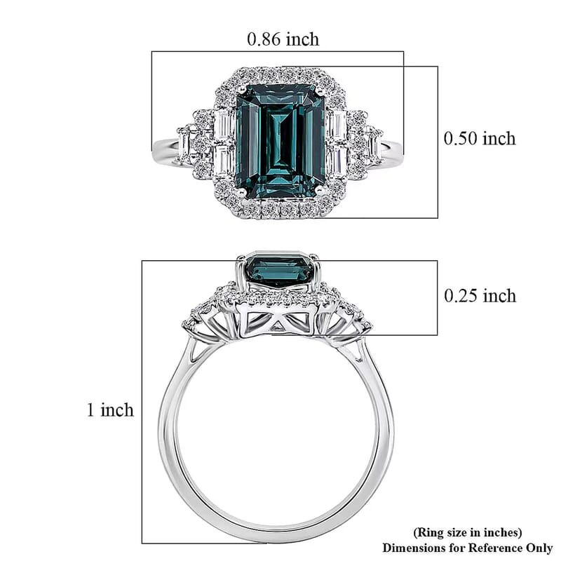 Certified & Appraised Rhapsody AAAA Monte Belo Indicolite and Diamond E-F VS 3.00 ctw Ring in 950 Platinum (Size 7.0) 5.51 Grams