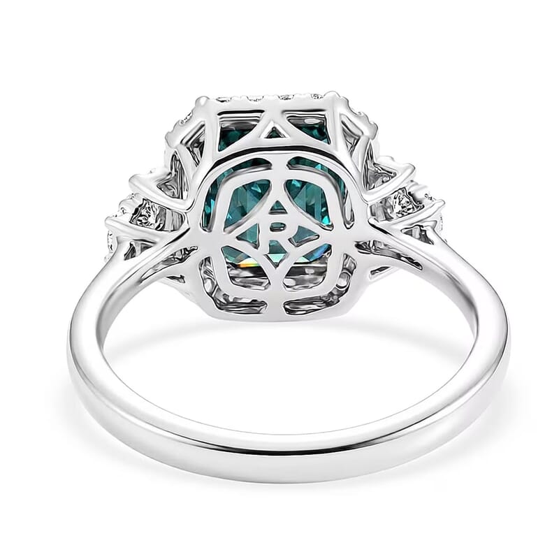 Certified & Appraised Rhapsody AAAA Monte Belo Indicolite and Diamond E-F VS 3.00 ctw Ring in 950 Platinum (Size 7.0) 5.51 Grams