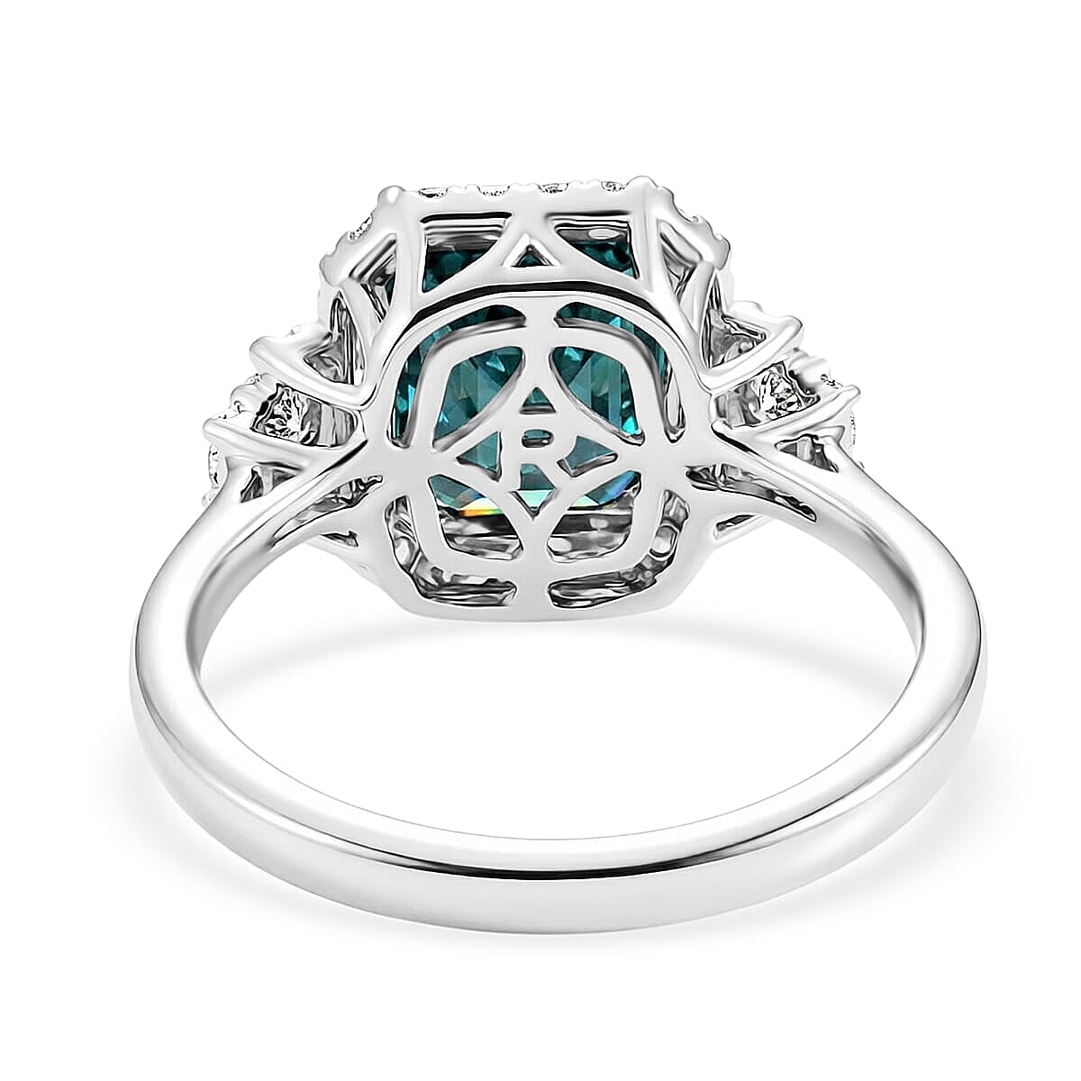 Certified & Appraised Rhapsody 950 Platinum AAAA Monte Belo Indicolite, Diamond (E-F, VS) (0.33 cts) Ring (Size 7.5) (5.51 g) 3.00 ctw image number 4