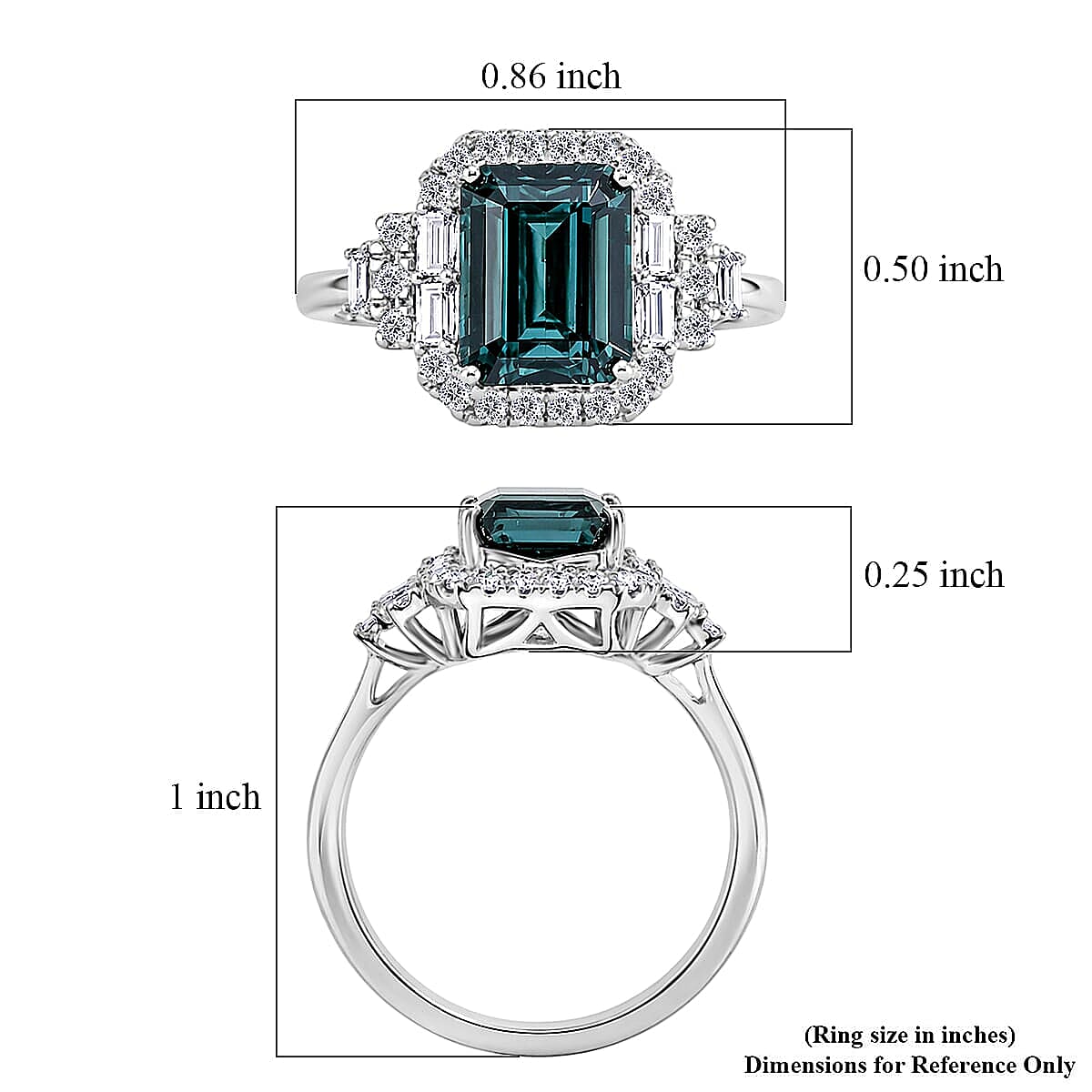 Certified & Appraised Rhapsody 950 Platinum AAAA Monte Belo Indicolite, Diamond (E-F, VS) (0.33 cts) Ring (Size 7.5) (5.51 g) 3.00 ctw image number 5