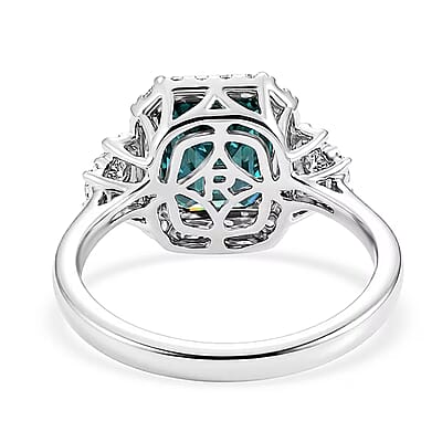 Certified & Appraised Rhapsody AAAA Monte Belo Indicolite and Diamond E-F VS 3.00 ctw Ring in 950 Platinum (Size 8.0) 5.51 Grams