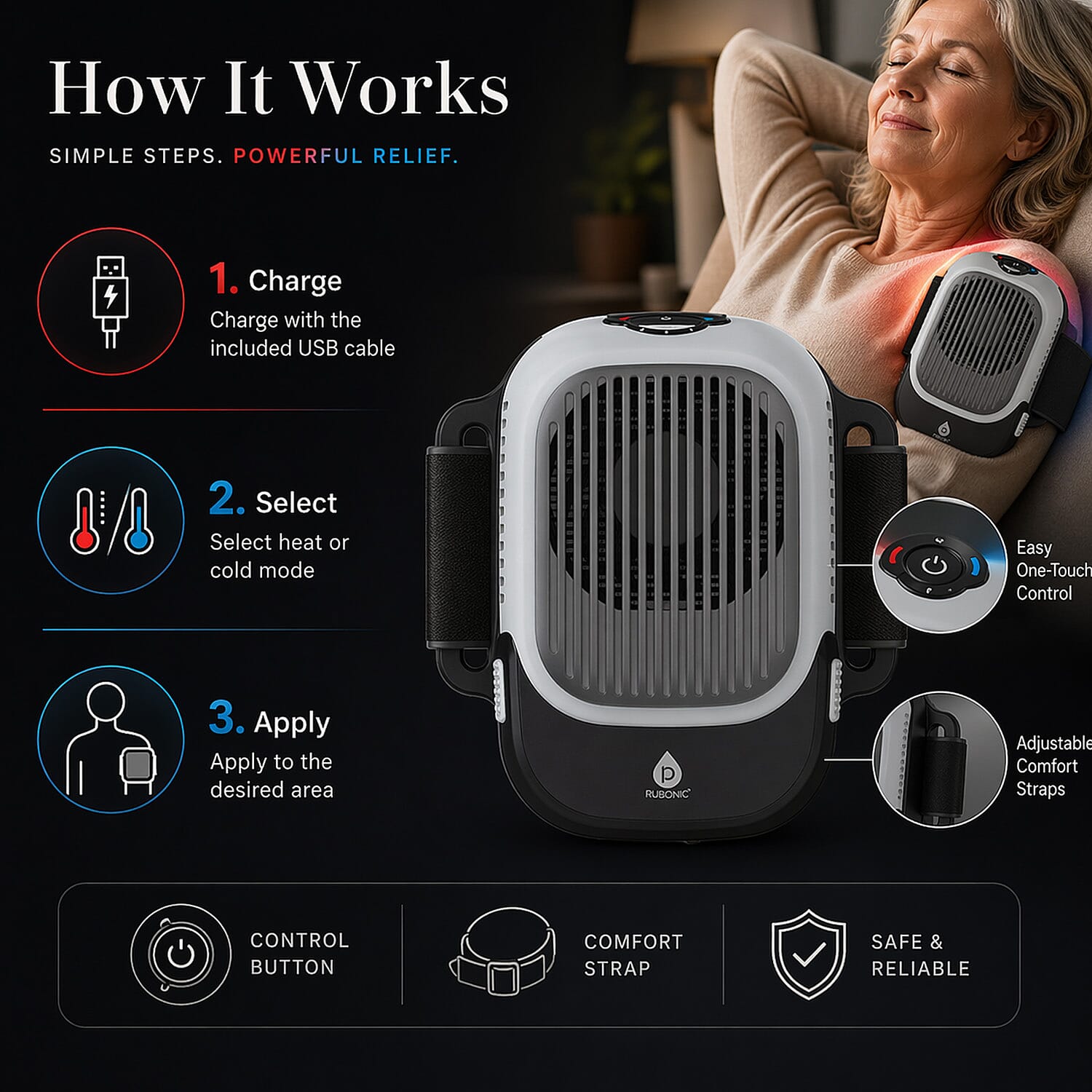 Pursonic Hot Cold Pain Therapy Device - Gray