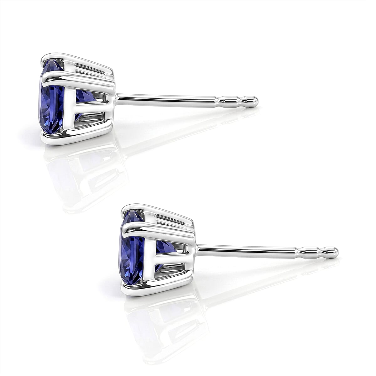 D'Joy Premium Tanzanite 1.80 ctw Earrings in Rhodium Over Sterling Silver image number 3