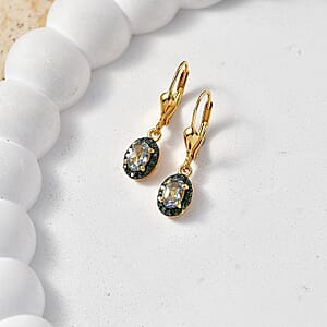 D'Joy Green Tanzanite and Green Diamond IR 1.10 ctw Earrings in 18K Vermeil Yellow Gold Over Sterling Silver
