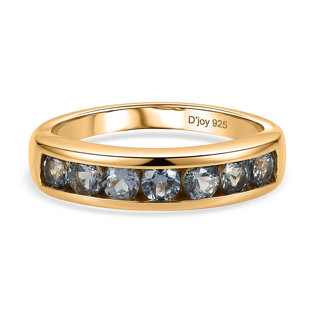 D'Joy Green Tanzanite 0.90 ctw Ring in 18K YG Plated Sterling Silver (Size 8.0)