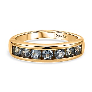 D'Joy Green Tanzanite 0.90 ctw Ring in 18K YG Plated Sterling Silver (Size 8.0)
