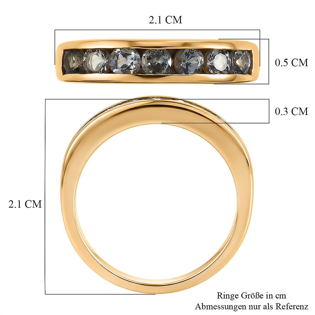 D'Joy Green Tanzanite 0.90 ctw Ring in 18K YG Plated Sterling Silver (Size 8.0)
