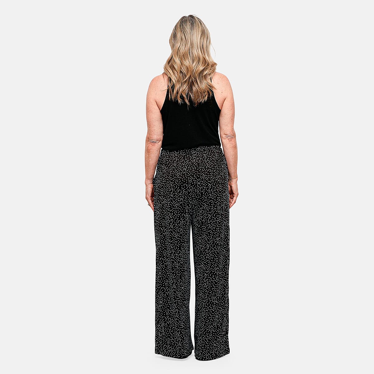 Joi De Vivre Pin Dot 30 Black/Eggshell Pants with Pleats and Pockets -M image number 3