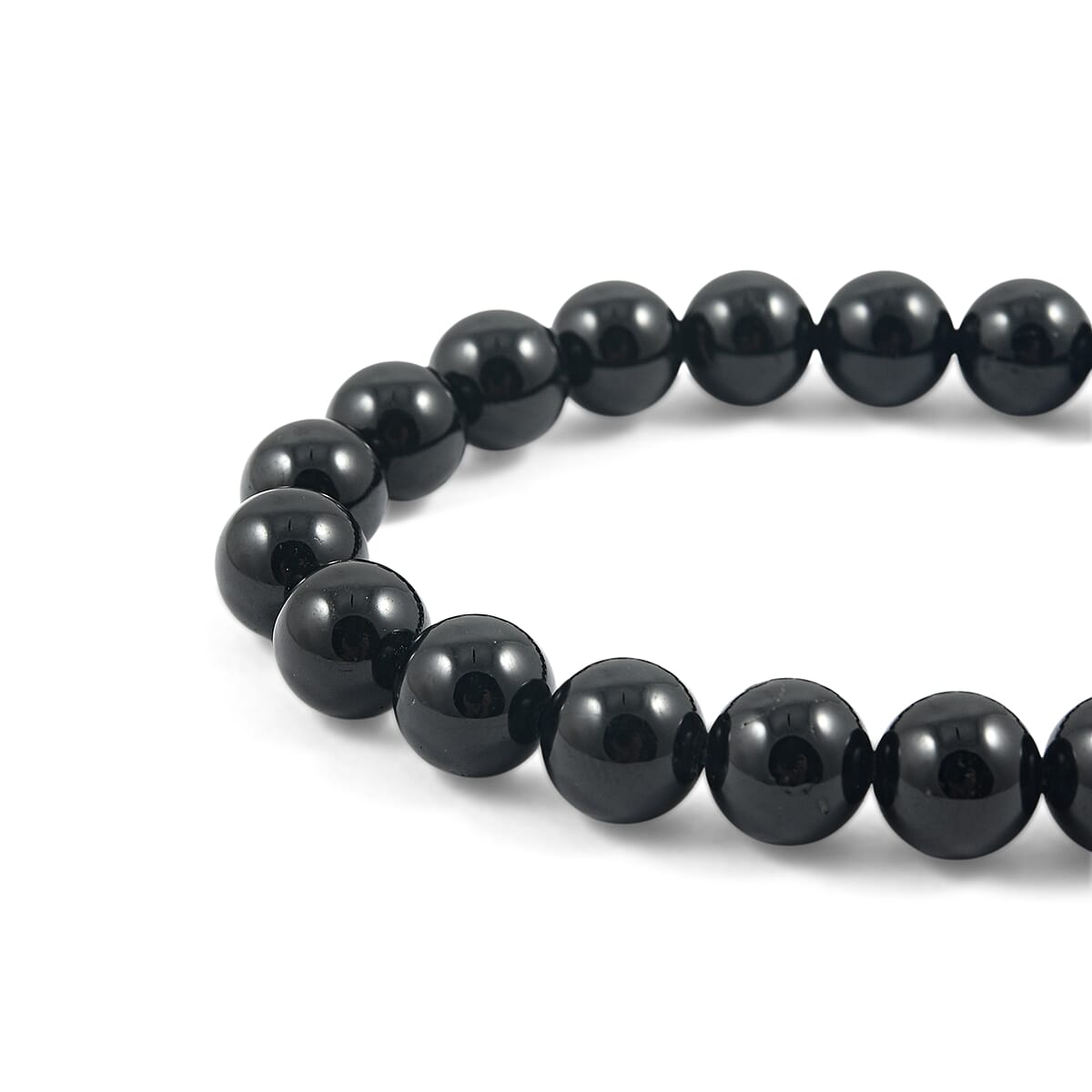 Black Tourmaline Beaded Stretch Bracelet (6.5-7.0In) 114.00 ctw image number 4