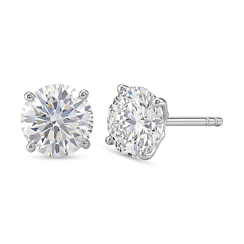 Moissanite 1.90 ctw Stud Earrings in 10K White Gold