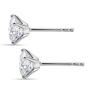 Moissanite 1.90 ctw Stud Earrings in 10K White Gold