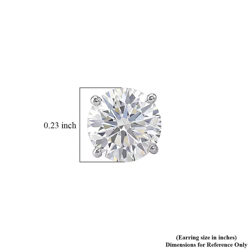 Moissanite 1.90 ctw Stud Earrings in 10K White Gold