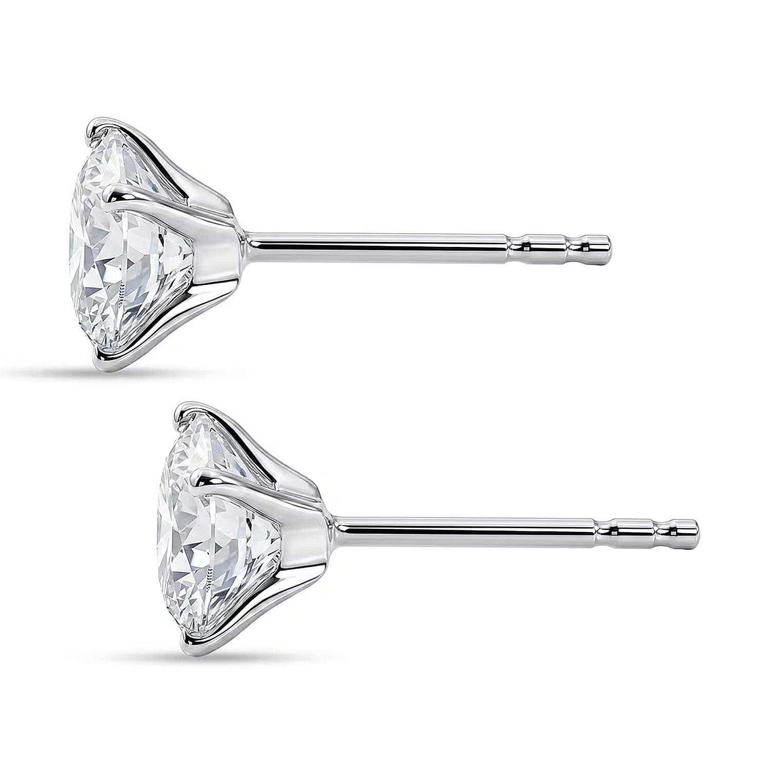 Moissanite 1.90 ctw Stud Earrings in 10K White Gold
