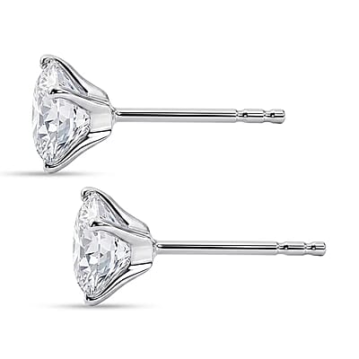 Moissanite 1.90 ctw Stud Earrings in 10K White Gold