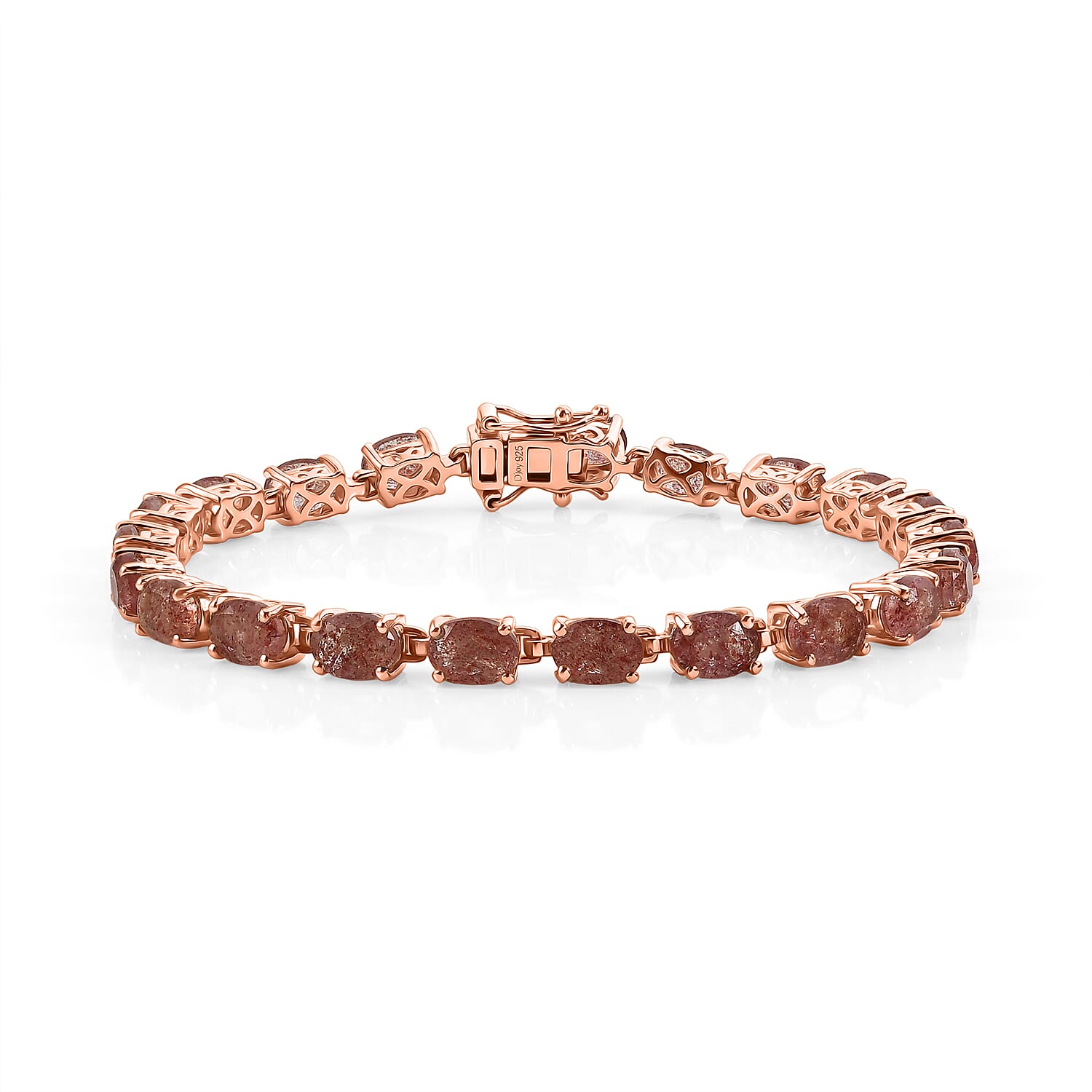 D'Joy Premium Tanzanian Natronite Bracelet in 18K Vermeil RG Over Sterling Silver (7.50 In) 19.10 ctw
