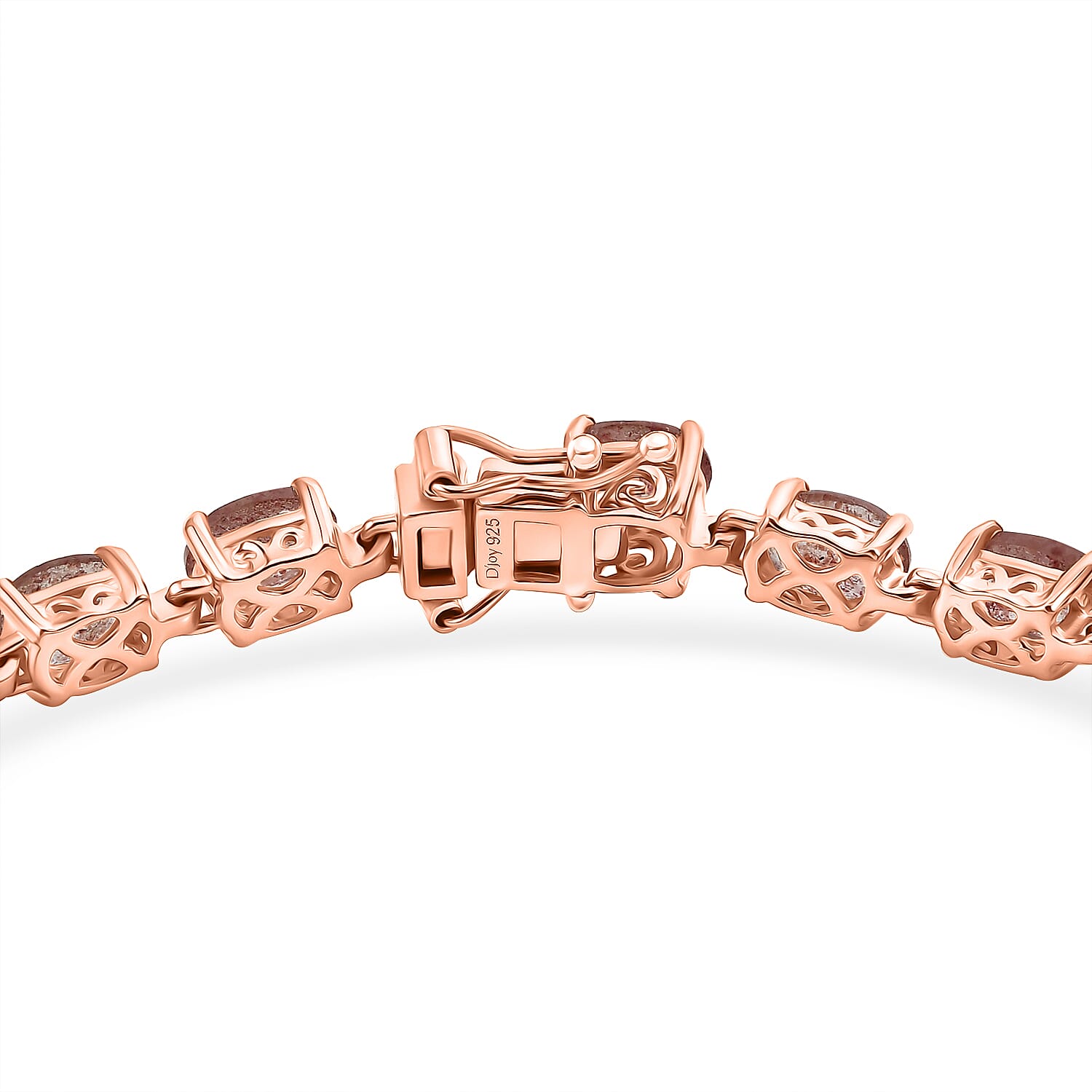 D'Joy Premium Tanzanian Natronite 19.10 ctw Bracelet in 18K Vermeil Rose Gold Over Sterling Silver (7.50 In)