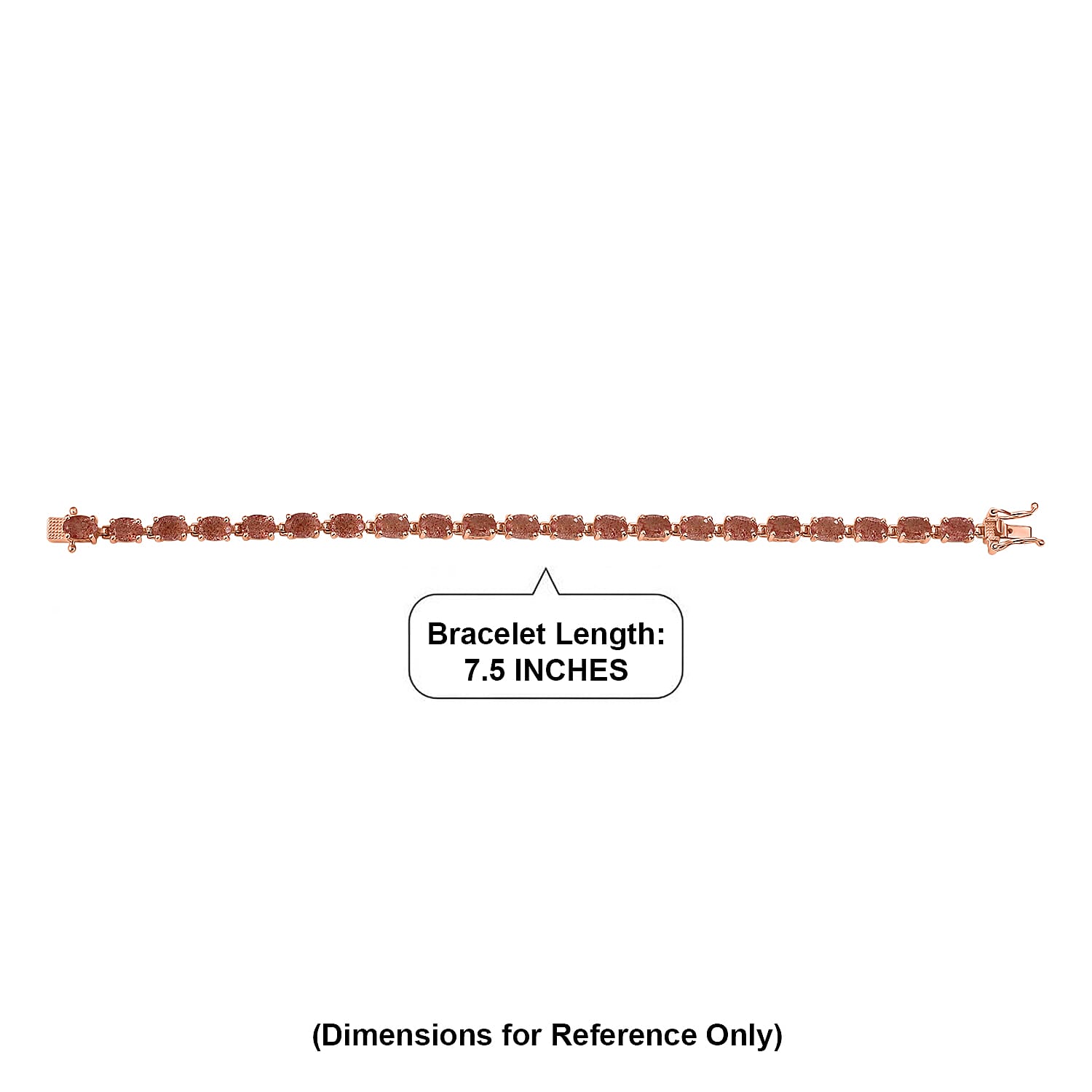 D'Joy Premium Tanzanian Natronite 19.10 ctw Bracelet in 18K Vermeil Rose Gold Over Sterling Silver (7.50 In)