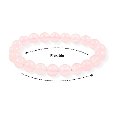 Galilea Rose Quartz Beaded Stretch Bracelet (6.5-7.0In) 116.00 ctw