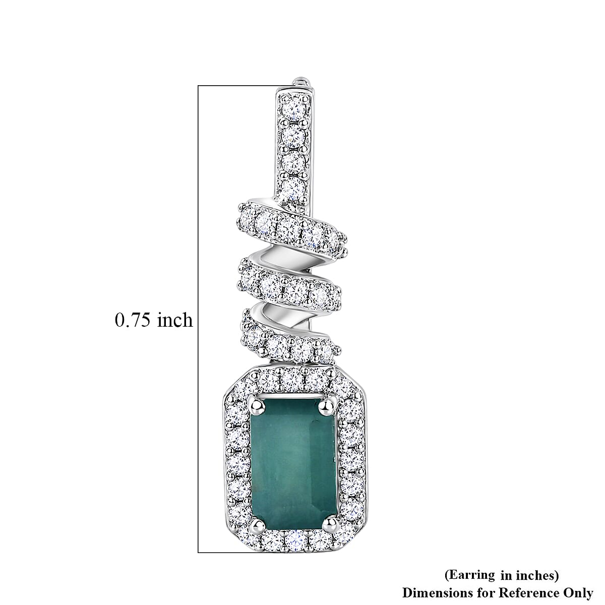 D'Joy Premium Grandidierite and White Zircon 2.00 ctw Tidal Twist Earrings in Rhodium Over Sterling Silver
