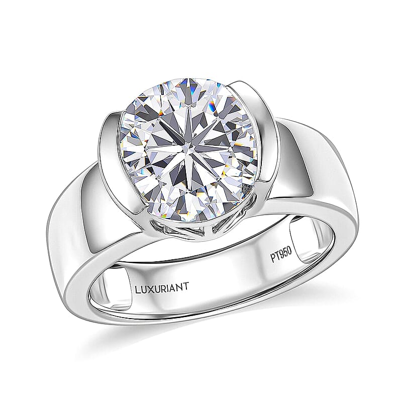 IGI Certified Luxuriant Lab Grown Diamond G VS 5.00 ctw Classic Shine Ring in 950 Platinum (Size 6.0) 11.90 Grams