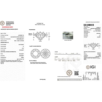 IGI Certified Luxuriant Lab Grown Diamond G VS 5.00 ctw Classic Shine Ring in 950 Platinum (Size 6.0) 11.90 Grams